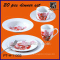 PT porcelain factory,dinnerware set with decal, folwer design,cheap price